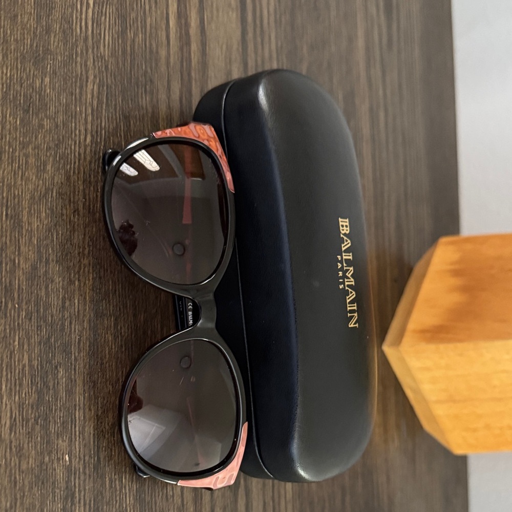 Balmain Black and Coral Sunglasses